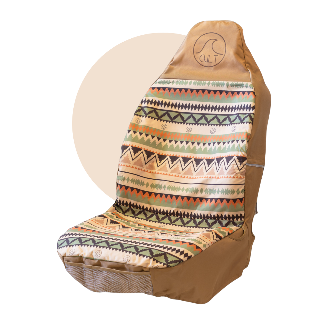 Single seat cover Aztec Black and White