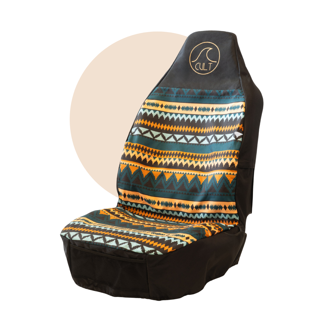Einzelsitzbezug Aztec Schwarz und Weiß