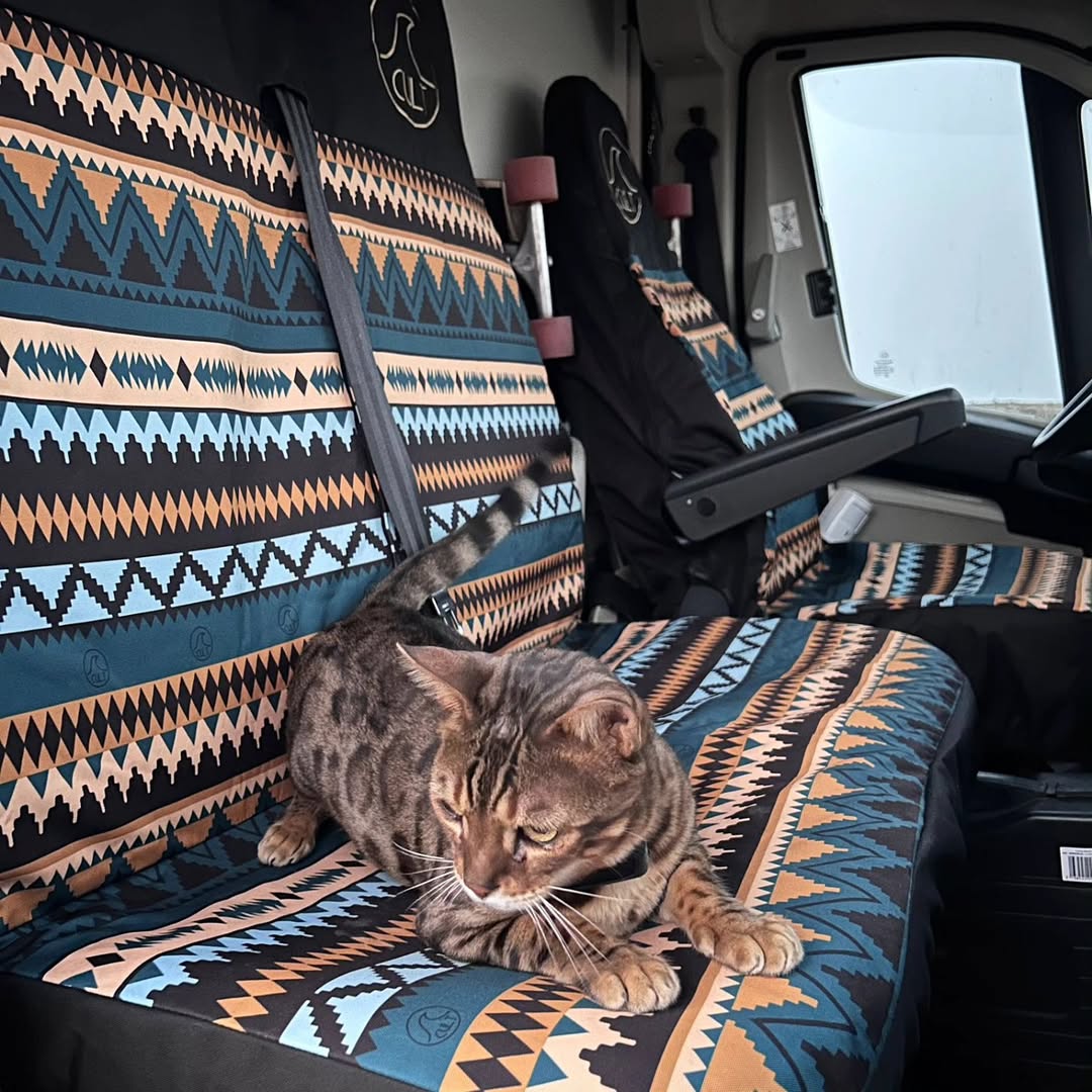 Double front seat cover AZTEC Brown