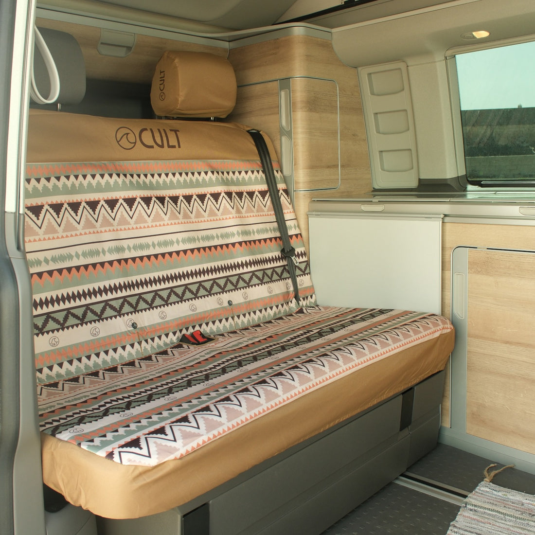 California Double Back Seat Cover INDI BROWN (Headrest covers not included)
