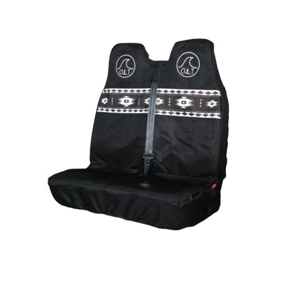 Double front seat cover AZTEC Black and White