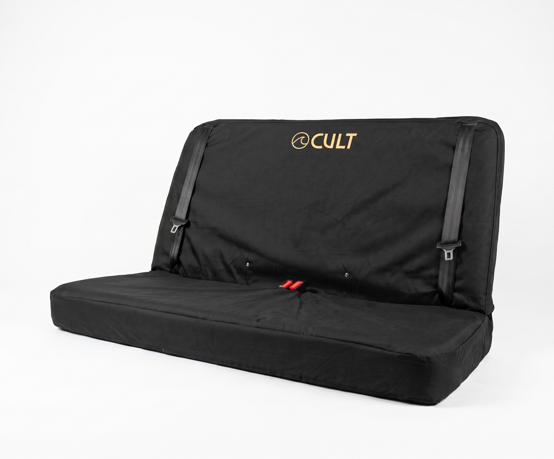 California Double Back Seat Cover BLACK (Headrest covers not included)