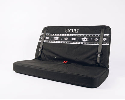 California Double Back Seat Cover AZTEC BLACK &amp; WHITE (Headrest covers not included)