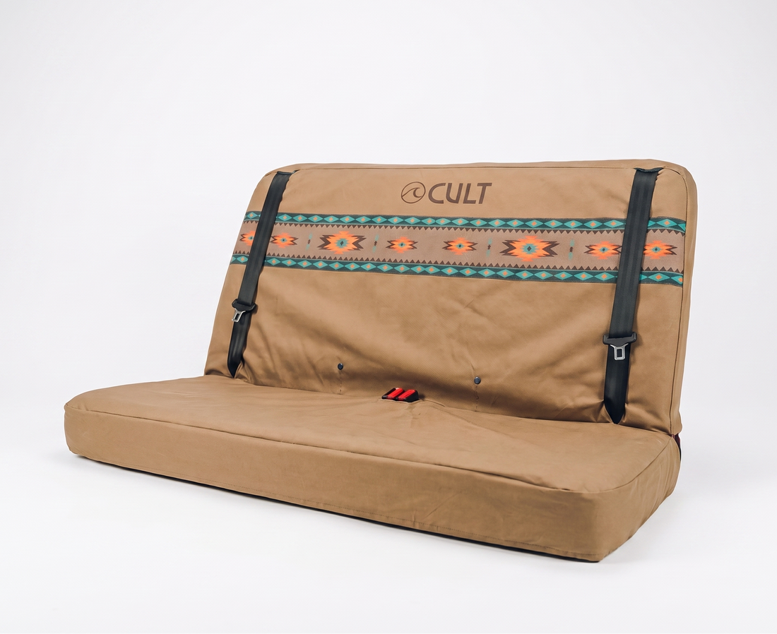 California Double Back Seat Cover AZTEC BROWN (Headrest covers not included)