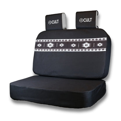 Campervan Back Bench Seat Cover AZTEC BLACK &amp; WHITE