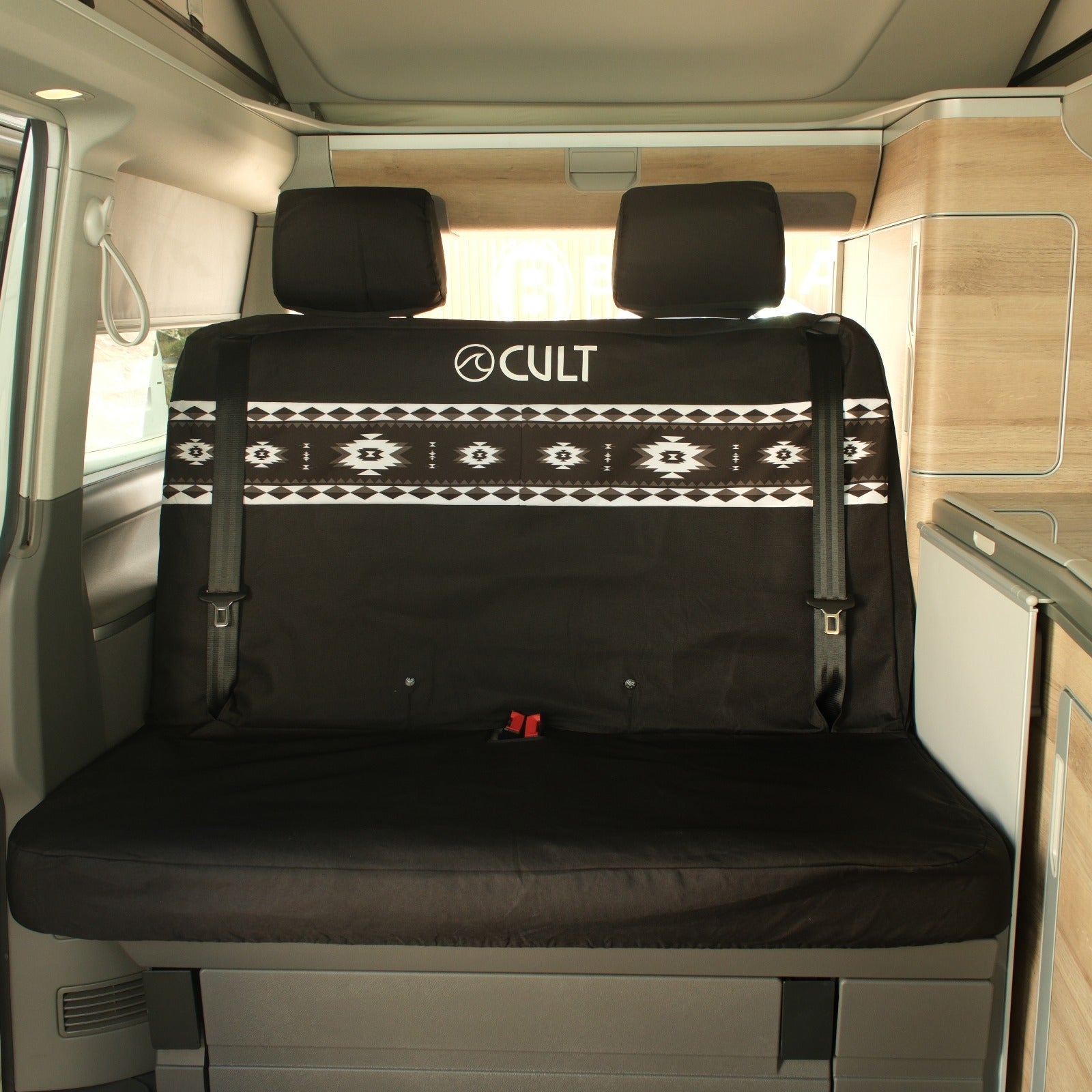 California Double Back Seat Cover BLACK (Headrest covers not included)