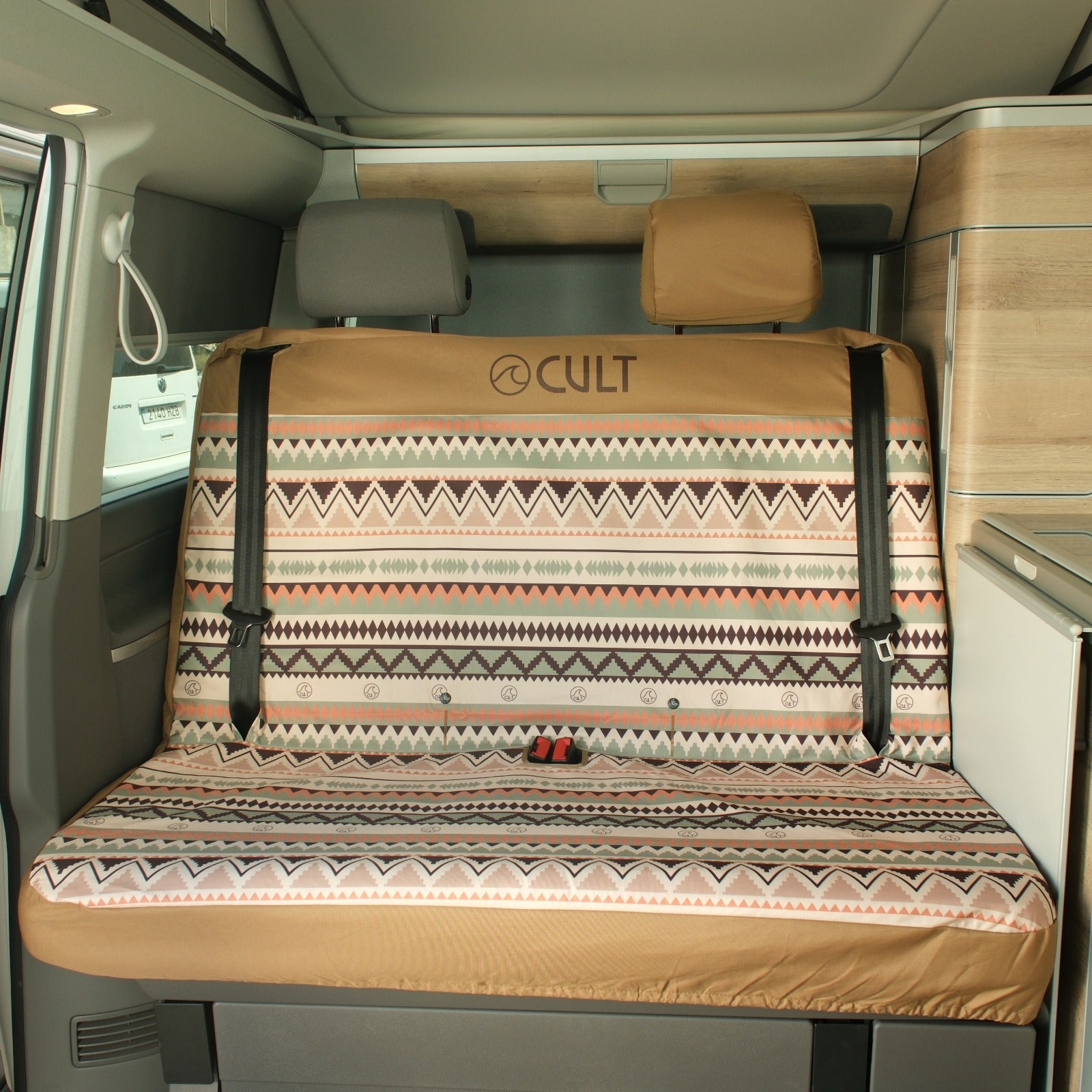 California Double Back Seat Cover INDI BROWN (Headrest covers not included)