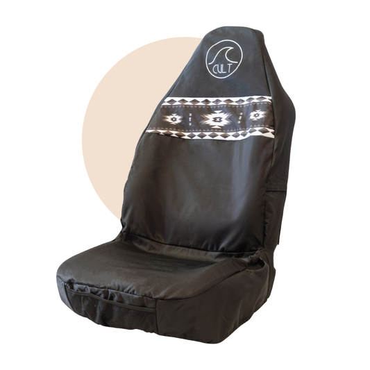 Single seat cover Aztec Black and White
