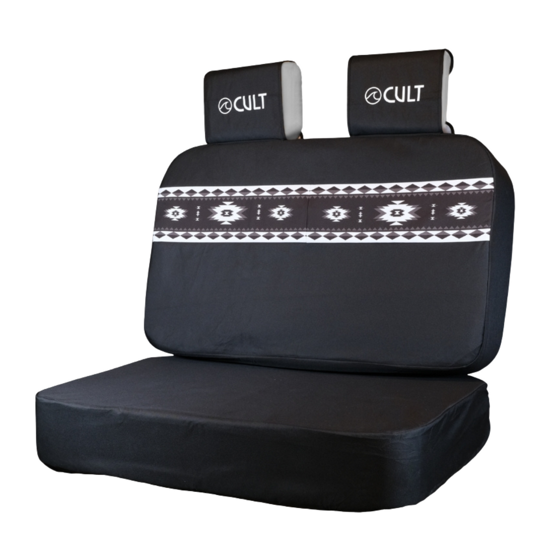 Campervan Back Bench Seat Cover AZTEC BLACK &amp; WHITE