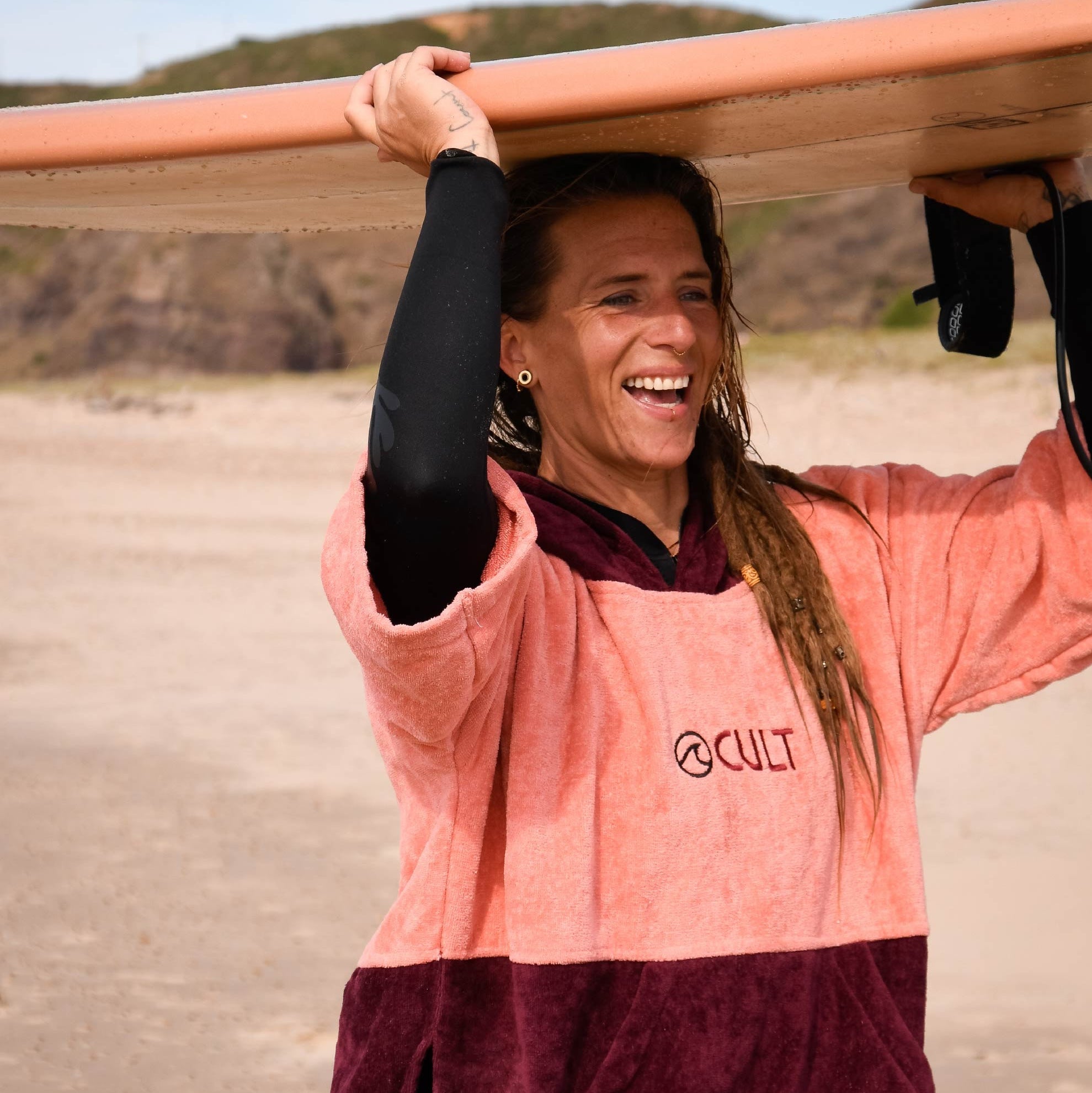 Poncho towel CORAL