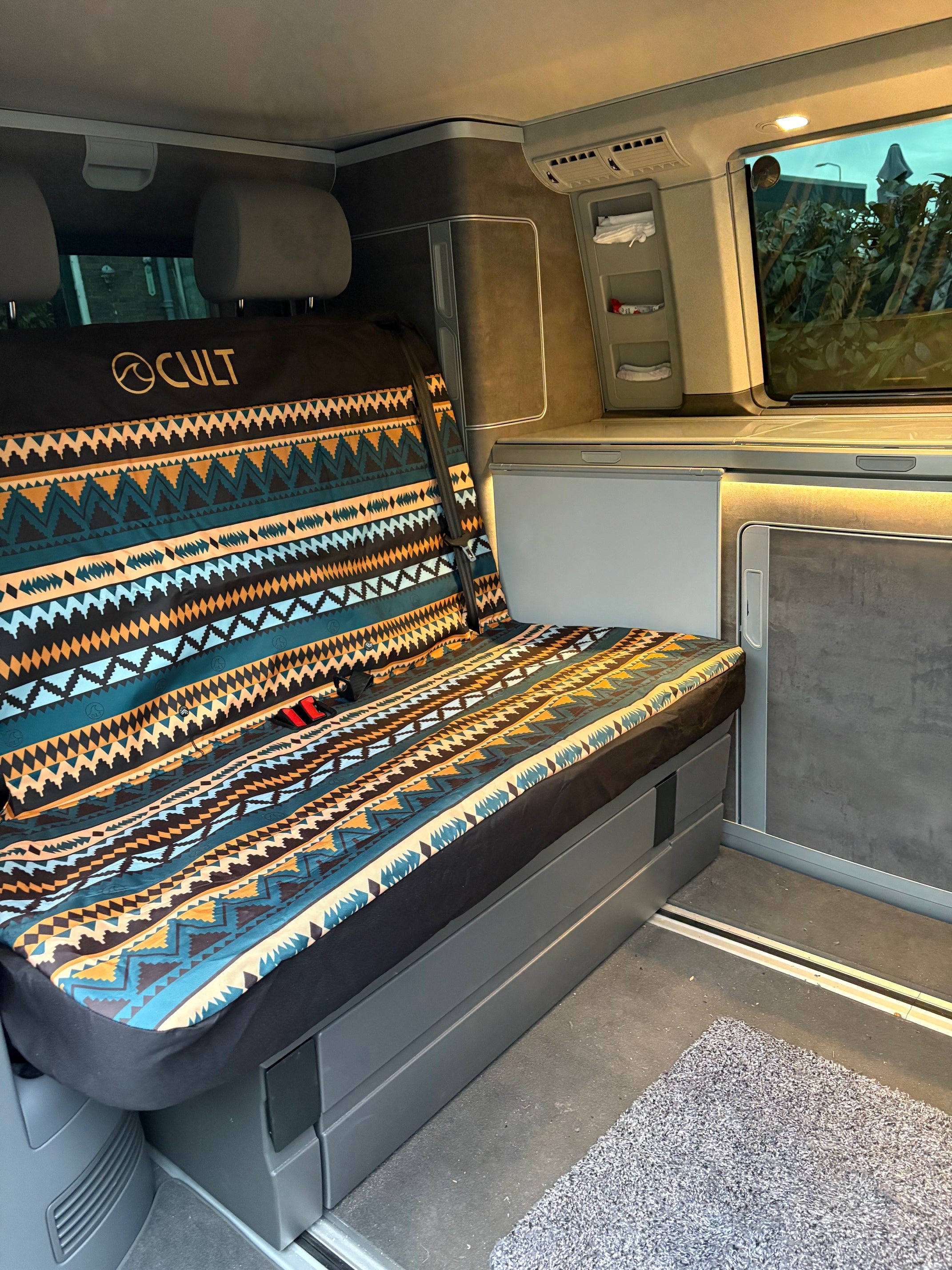 California Double Back Seat Cover BLACK (Headrest covers not included)