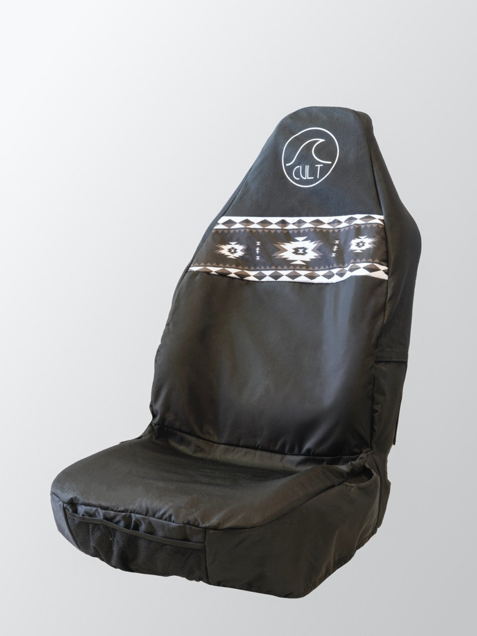 Single seat cover Aztec Black and White