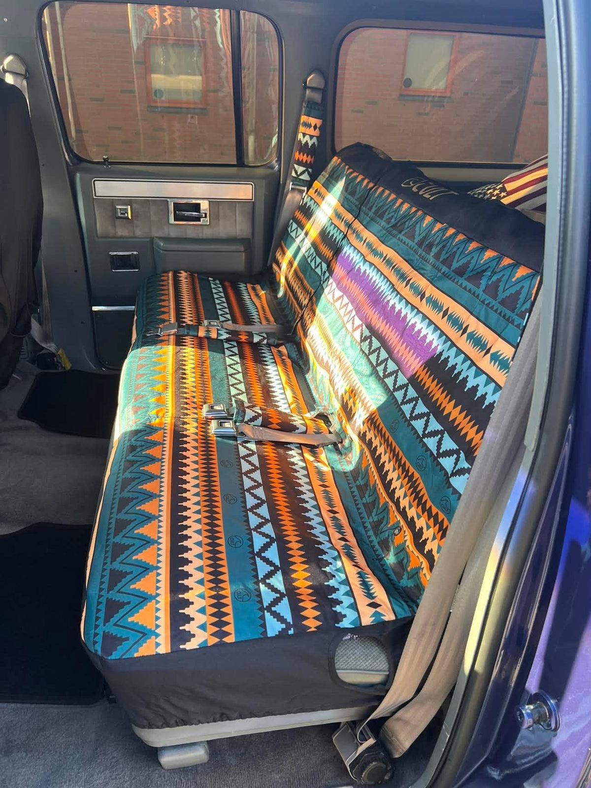 Triple Back seat cover AZTEC Black and White (Headrests not included)