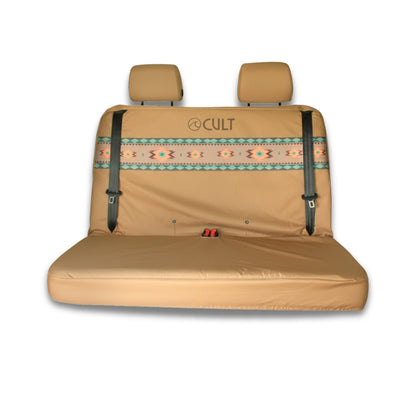California Double Back Seat Cover AZTEC BROWN (Headrest covers not included)